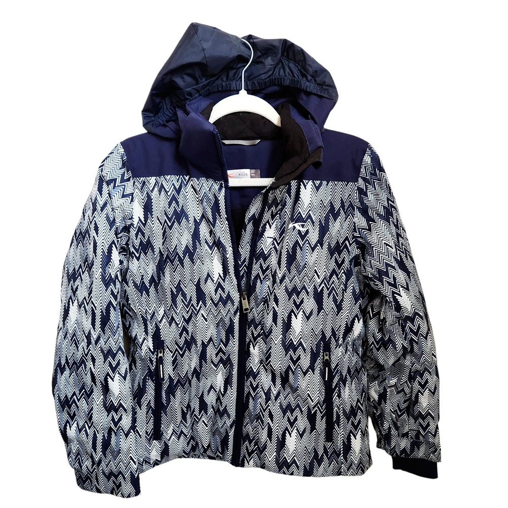 KJUS SURFACE Ski Jacket Girls Size 164‎ (14) Insulated Hooded Winter Navy Blue
